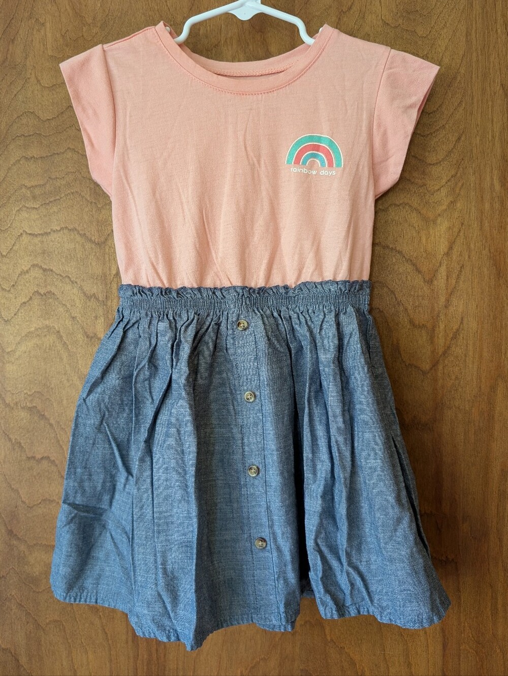 🌈 Falls Creek EUC Rainbow Days Chambray Skirt Girls Dress 4T